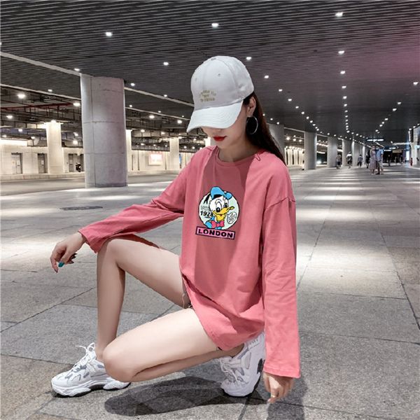 959 cotton large women's loose long sleeve fashionable personalized print bottoming 959 cotton large women's loose long sleeve t, White
959 cotton large women's loose long sleeve fashionable personalized print bottoming 959 cotton large women's loose long sleeve t, White