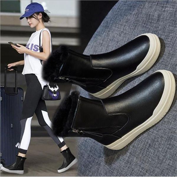 snow boots women's leather wool one autumn winter 2021 new boots plush thickened cotton shoes zipper1, Black
snow boots women's leather wool one autumn winter 2021 new boots plush thickened cotton shoes zipper1, Black