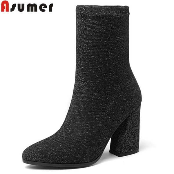 boots asumer autumn winter ankle women elegant prom ladies thick high heels stretch fabric 2021 big size 34-43, Black
boots asumer autumn winter ankle women elegant prom ladies thick high heels stretch fabric 2021 big size 34-43, Black