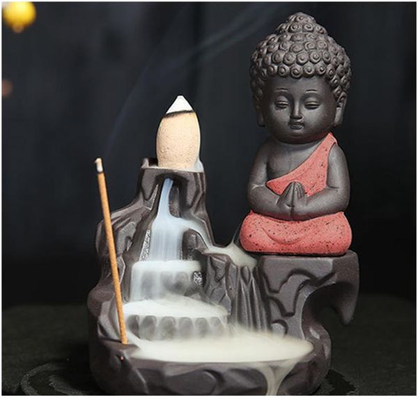 ceramic little monk smoke backflow burner incense stick holder maitreya buddha statue porcelain waterfall censer ho wmtcbd 
ceramic little monk smoke backflow burner incense stick holder maitreya buddha statue porcelain waterfall censer ho wmtcbd