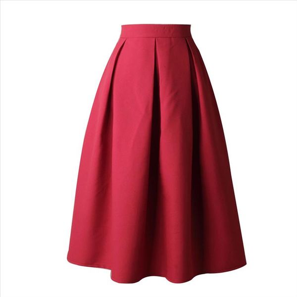 women skirt a line street skirt full midi high waist flared pleated solid color length elastic w30, Black
women skirt a line street skirt full midi high waist flared pleated solid color length elastic w30, Black