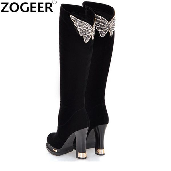 2019 fashion autumn winter fur women boots ladies rhinestone butterfly knee high boots flock thick high heel long shoes t200425, Black
2019 fashion autumn winter fur women boots ladies rhinestone butterfly knee high boots flock thick high heel long shoes t200425, Black