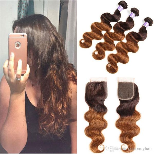ombre two tone 4 30# black and brown human hair lace closure with weave malaysian body wave human hair 3 bundles with closure, Black;brown
ombre two tone 4 30# black and brown human hair lace closure with weave malaysian body wave human hair 3 bundles with closure, Black;brown