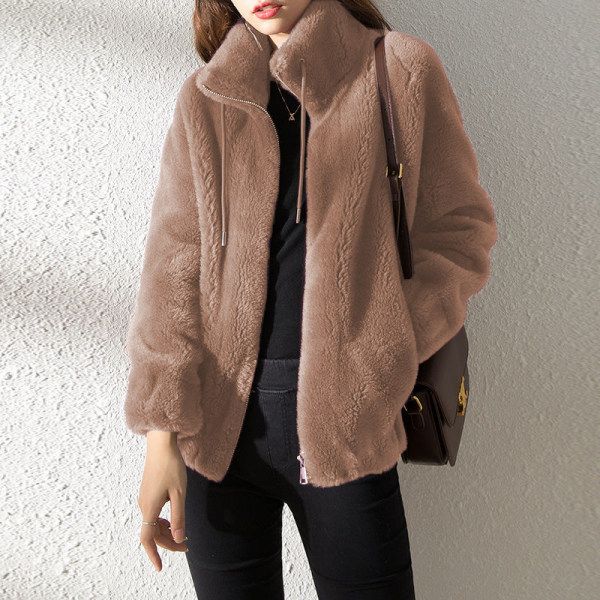plus size women's winter double-sided fleece stand-up collar sweater fashion jacket plus size women's sweater, Black
plus size women's winter double-sided fleece stand-up collar sweater fashion jacket plus size women's sweater, Black