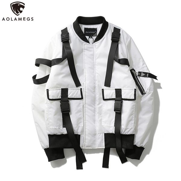 aolamegs men jacket solid ribbon bomber jacket windbreaker outwear youth harajuku pockets style loose jackets zipper coat 201123, Black;brown
aolamegs men jacket solid ribbon bomber jacket windbreaker outwear youth harajuku pockets style loose jackets zipper coat 201123, Black;brown
