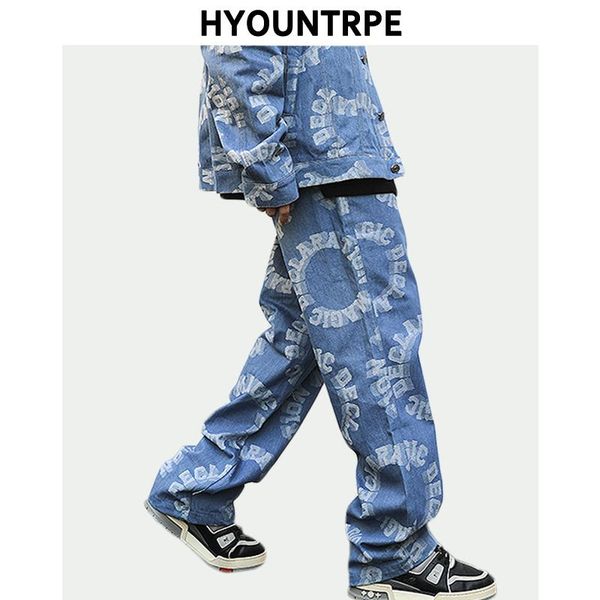 men's jeans mens vintage denim straight pants fashion hip hop letter zipper trousers pant streetwear casual loose joggers baggy, Blue
men's jeans mens vintage denim straight pants fashion hip hop letter zipper trousers pant streetwear casual loose joggers baggy, Blue