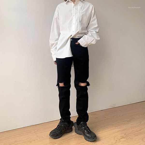 men's jeans men knee holes black male streetwear hip hop slim fit denim pant high street skinny casual straight full length1, Blue
men's jeans men knee holes black male streetwear hip hop slim fit denim pant high street skinny casual straight full length1, Blue