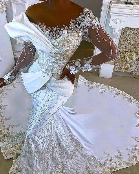 2022 plus size arabic aso ebi luxurious mermaid wedding dress lace beaded sparkly bridal gowns dress zj105, White
2022 plus size arabic aso ebi luxurious mermaid wedding dress lace beaded sparkly bridal gowns dress zj105, White
