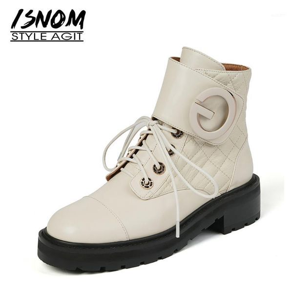 boots isnom women ankle genuine leather plaid flat booties chunky heel platform winter boot round toe lace-up buckle1, Black
boots isnom women ankle genuine leather plaid flat booties chunky heel platform winter boot round toe lace-up buckle1, Black