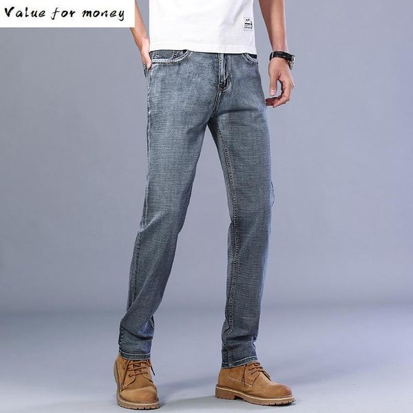 summer men's thin jeans classic style business casual advanced stretch regular fit denim trousers grey blue pants male kg-855
summer men's thin jeans classic style business casual advanced stretch regular fit denim trousers grey blue pants male kg-855