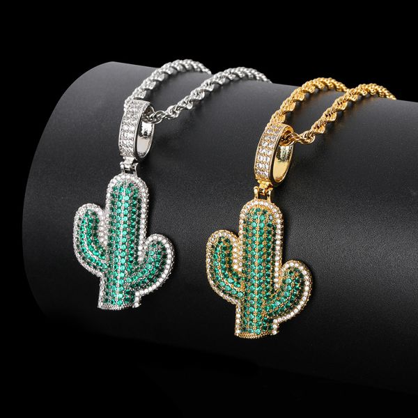 cactus pendant necklace hip hop for men women with dense bottom solid necklaces copper zircon encrusted genuine gold plating jewelry trend, Silver
cactus pendant necklace hip hop for men women with dense bottom solid necklaces copper zircon encrusted genuine gold plating jewelry trend, Silver