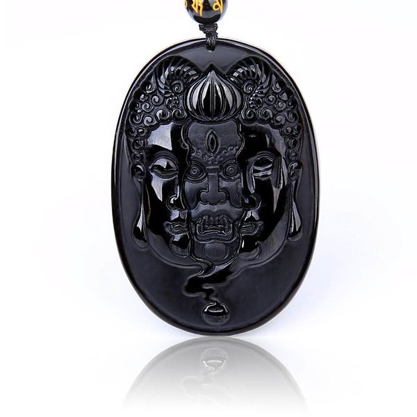 natural black obsidian jewelry pendant necklace carved between buddha devil pendant with beads chain fashion gift for men/women 201013, Silver
natural black obsidian jewelry pendant necklace carved between buddha devil pendant with beads chain fashion gift for men/women 201013, Silver