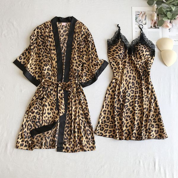 satin leopard sleepwear nightdress lady 2pcs nighty&robe suit intimate lingerie loose nightwear home clothes kimono gown, Black;red
satin leopard sleepwear nightdress lady 2pcs nighty&robe suit intimate lingerie loose nightwear home clothes kimono gown, Black;red
