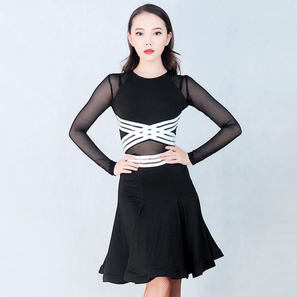 stage wear latin dress for women black white stitching tango salsa cha rumba practice dancing dresses ballroom square dance dc16751, Black;red
stage wear latin dress for women black white stitching tango salsa cha rumba practice dancing dresses ballroom square dance dc16751, Black;red
