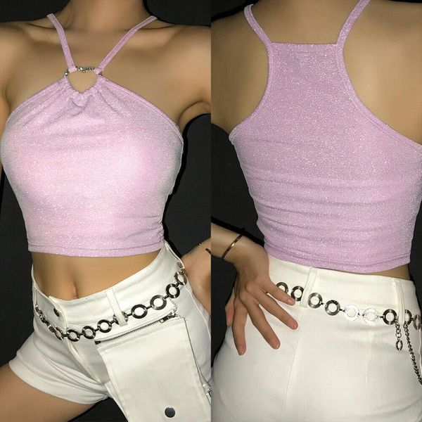 women halter neck heart hook bling bright silk criss cross cami sleeveless crop backless party clubwear casual summer, White
women halter neck heart hook bling bright silk criss cross cami sleeveless crop backless party clubwear casual summer, White