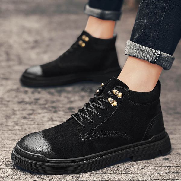 men's british style fashionable cowboy pigskin bullock outdoor ankle zapatos hombre male boots z0di, Black
men's british style fashionable cowboy pigskin bullock outdoor ankle zapatos hombre male boots z0di, Black