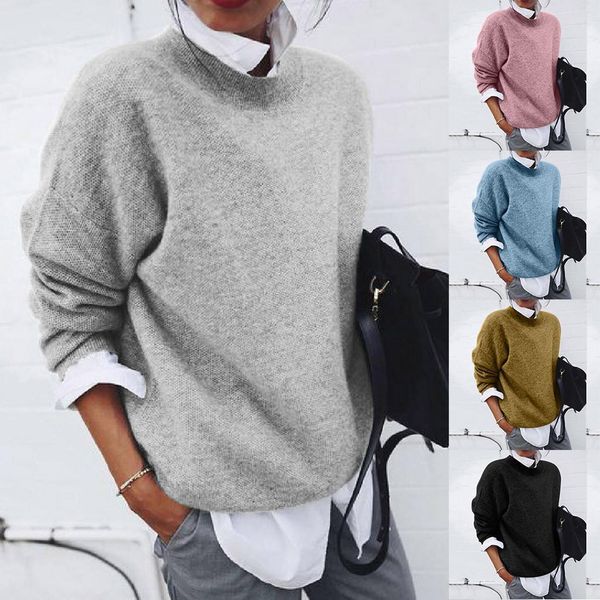 sweater women winter fashion plus size long sleeve holiday solid color sweater blouse wholesale z4, White;black
sweater women winter fashion plus size long sleeve holiday solid color sweater blouse wholesale z4, White;black