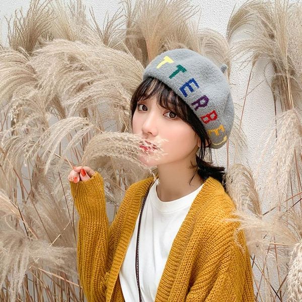 2021 female autumn faux wool beret cap british style rainbow colorful better letters embroidery painter artist pumpkin hat, Blue;gray
2021 female autumn faux wool beret cap british style rainbow colorful better letters embroidery painter artist pumpkin hat, Blue;gray