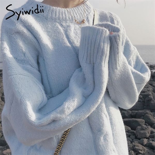 syiwidii mohair oversize sweater women ribbed knitted pullovers loose solid warm sweet winter clothes women beige pink blue 201223, White;black
syiwidii mohair oversize sweater women ribbed knitted pullovers loose solid warm sweet winter clothes women beige pink blue 201223, White;black