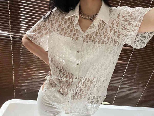 2022 factory wholesale new model d summer old flower mesh lace light hollow letter round neck versatile chiffon t-shirt, White
2022 factory wholesale new model d summer old flower mesh lace light hollow letter round neck versatile chiffon t-shirt, White