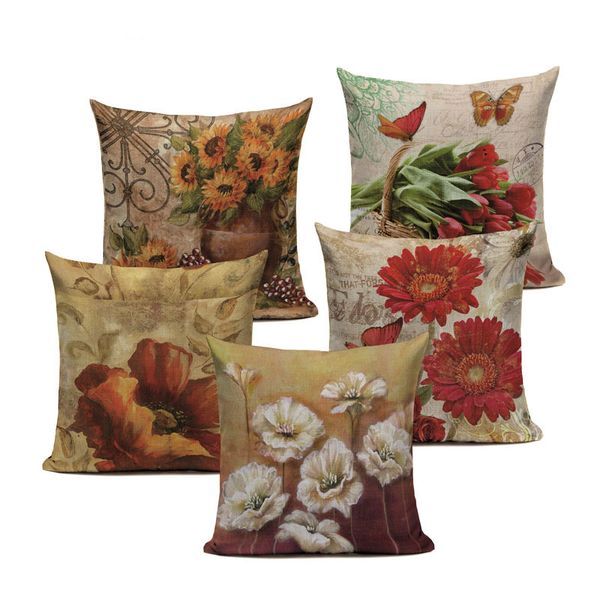 realistic oil painting style retro flower cushion cover linen cotton pillow case for sofa car home decoration chair gift custom
realistic oil painting style retro flower cushion cover linen cotton pillow case for sofa car home decoration chair gift custom