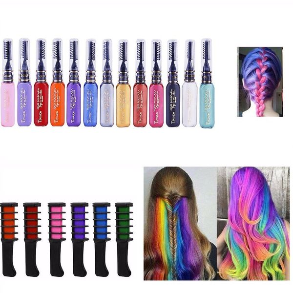 13 цветов краска для волос тушь для волос цветных волос color color crayons временные розовые серые фиолетовые синие черные черные волосы гр