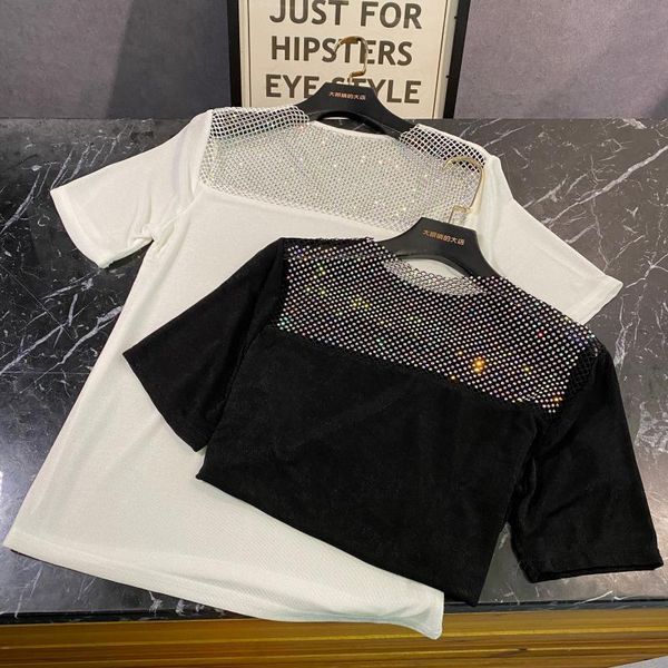 2020 red even new summer breast mesh thread thin ice silk sleeve short shirt trend pveo, White
2020 red even new summer breast mesh thread thin ice silk sleeve short shirt trend pveo, White