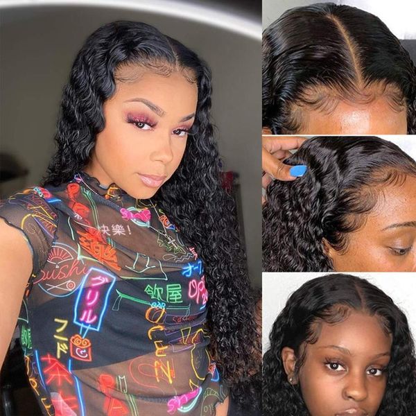 water wave wigs for black women lace front wig human hair glueless natural color adjustable strap with baby hair preplucked, Black;brown
water wave wigs for black women lace front wig human hair glueless natural color adjustable strap with baby hair preplucked, Black;brown
