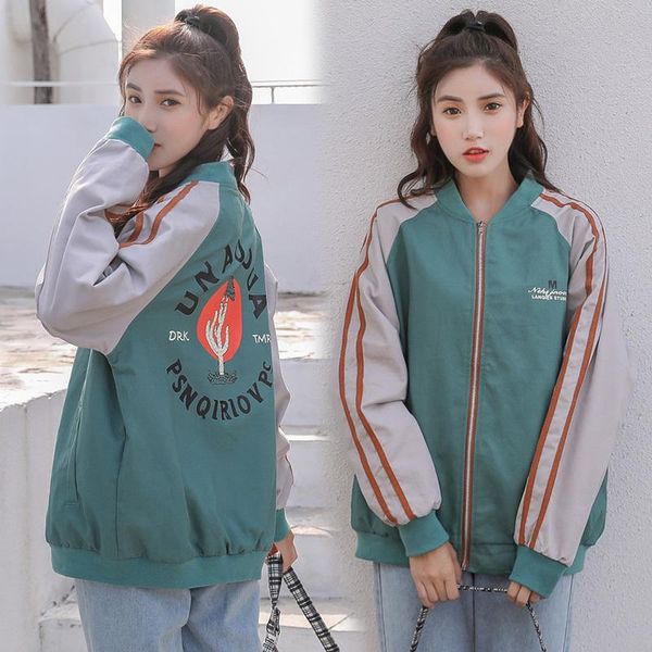 2020 fashion green sweet coat baseball jacket women ladies winter autumn loose large size coats casual striped female cothing, Black;brown
2020 fashion green sweet coat baseball jacket women ladies winter autumn loose large size coats casual striped female cothing, Black;brown