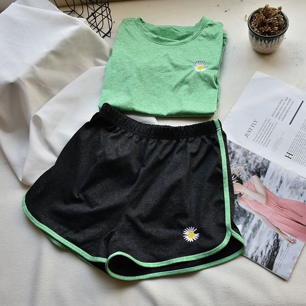 exm2x daisy sports suit summer women's embroidered daisy t-shirt sports yoga t-shirt shorts embroidered shorts set lhkjh, Gray
exm2x daisy sports suit summer women's embroidered daisy t-shirt sports yoga t-shirt shorts embroidered shorts set lhkjh, Gray