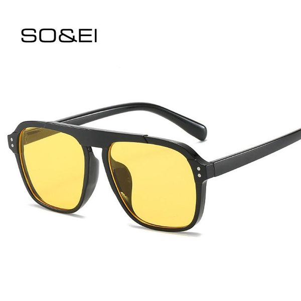 so&ei oversized square sunglasses women retro nail decoration blue yellow clear lens men fashion outdoor driving sun glasses, White;black
so&ei oversized square sunglasses women retro nail decoration blue yellow clear lens men fashion outdoor driving sun glasses, White;black