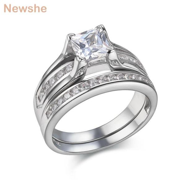 cluster rings she 925 sterling sliver wedding ring sets for women 1.25 ct princess cut cz engagement bridal set size 9 los145, Golden;silver
cluster rings she 925 sterling sliver wedding ring sets for women 1.25 ct princess cut cz engagement bridal set size 9 los145, Golden;silver