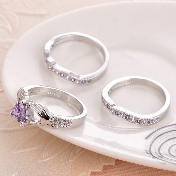 three-piece set eight hearts and eight arrows zircon ring e-commerce foreign trade micro-inlaid ornament fashion love diamond ring, Silver
three-piece set eight hearts and eight arrows zircon ring e-commerce foreign trade micro-inlaid ornament fashion love diamond ring, Silver