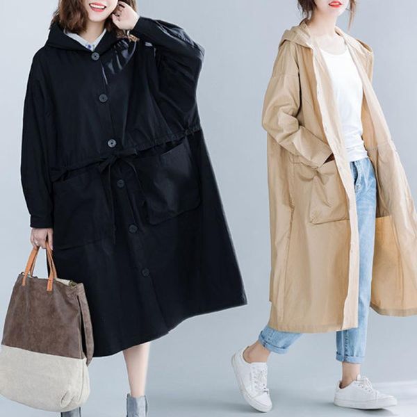 big size 4xl spring autumn women fashion windbreaker waistcoat ladies female plus large long trench drawstring outwear suit coat, Tan;black
big size 4xl spring autumn women fashion windbreaker waistcoat ladies female plus large long trench drawstring outwear suit coat, Tan;black