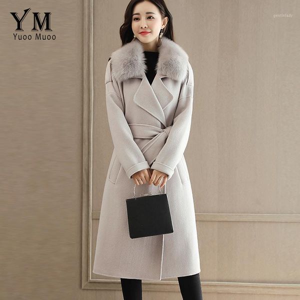 women's wool & blends yuoomuoo elegant long coat artificial collar detachable fur cashmere women winter jacket outerwear1, Black
women's wool & blends yuoomuoo elegant long coat artificial collar detachable fur cashmere women winter jacket outerwear1, Black