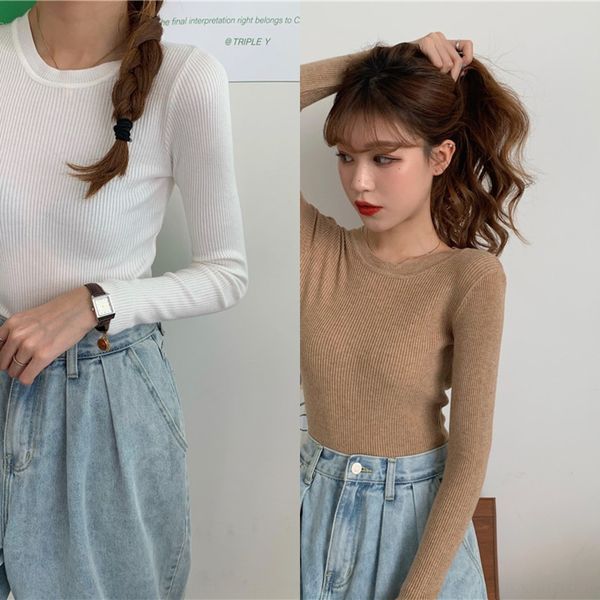 autumn winter 2020 solid color versatile crew neck pit stripe t-shirt for women with pullover pullover pullovert-shirt pulloverslim fit and, White;black
autumn winter 2020 solid color versatile crew neck pit stripe t-shirt for women with pullover pullover pullovert-shirt pulloverslim fit and, White;black