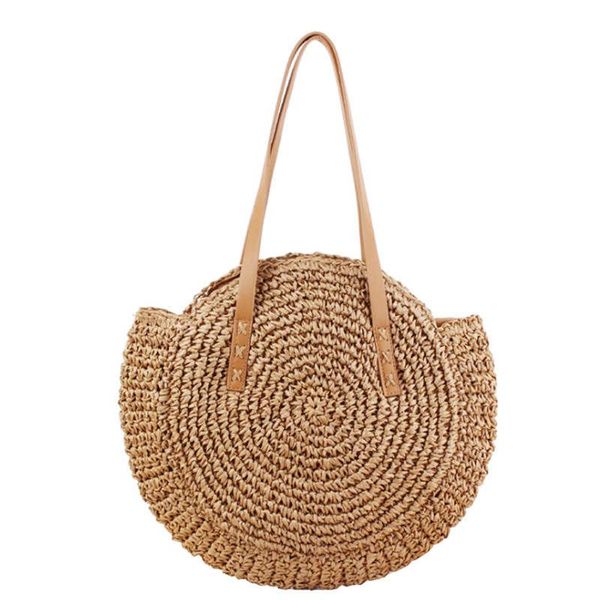 round straw beach bag vintage handmade woven shoulder bag circle rattan bags bohemian summer vacation casual bags
round straw beach bag vintage handmade woven shoulder bag circle rattan bags bohemian summer vacation casual bags