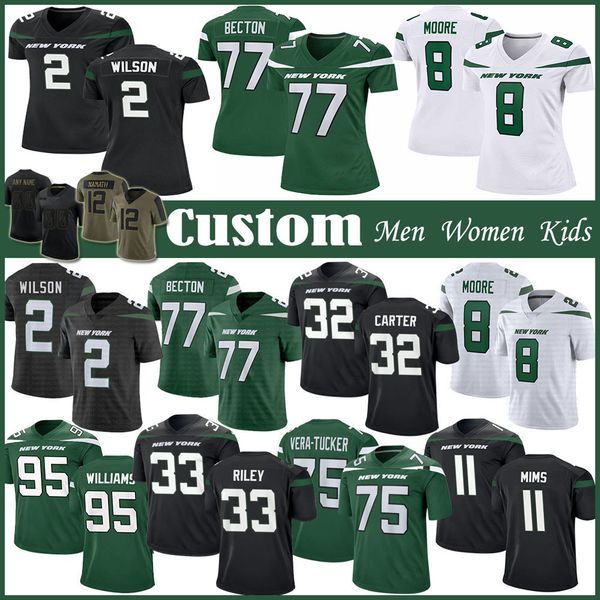 2 zach wilson 8 elijah moore 33 riley custom men women kids football jersey 32 michael carter mekhi becton corey davis bryce hall c.j. mosle, Black;red
2 zach wilson 8 elijah moore 33 riley custom men women kids football jersey 32 michael carter mekhi becton corey davis bryce hall c.j. mosle, Black;red