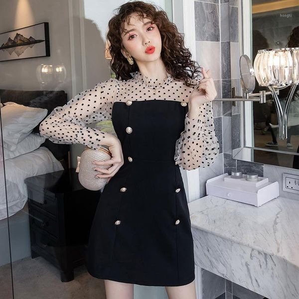 women's spring autumn new plus size dress wave dot mesh patchwork fake two ruffles stand lantern sleeve a-line mini dress ml6251, Black;gray
women's spring autumn new plus size dress wave dot mesh patchwork fake two ruffles stand lantern sleeve a-line mini dress ml6251, Black;gray