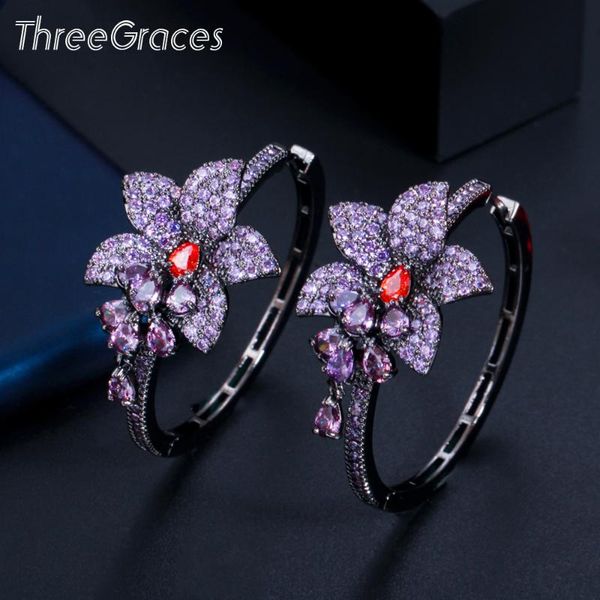 hoop & huggie threegraces exquisite purple red cubic zirconia crystal tassel drop flower black gold round earring for women jewelry er539, Golden;silver
hoop & huggie threegraces exquisite purple red cubic zirconia crystal tassel drop flower black gold round earring for women jewelry er539, Golden;silver