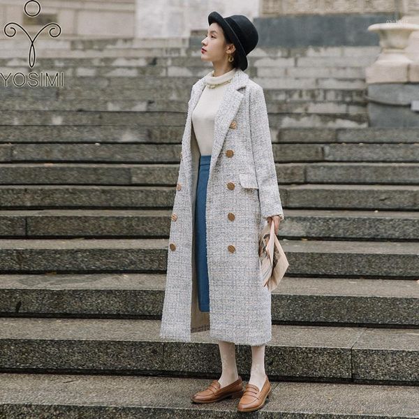 yosimi women wool coat 2020 winter plaid mid-calf long woolen jackets full sleeve turn-down collar women coat wide-waisted midi1, Black
yosimi women wool coat 2020 winter plaid mid-calf long woolen jackets full sleeve turn-down collar women coat wide-waisted midi1, Black