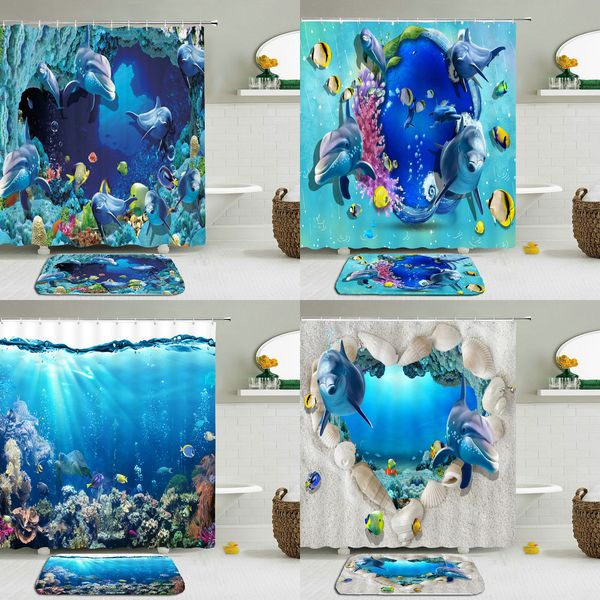 2pcs/set 3d ocean life fish dolphin shark shower curtain set mat bath curtains waterproof cloth + non-slip mat toilet bathroom
2pcs/set 3d ocean life fish dolphin shark shower curtain set mat bath curtains waterproof cloth + non-slip mat toilet bathroom