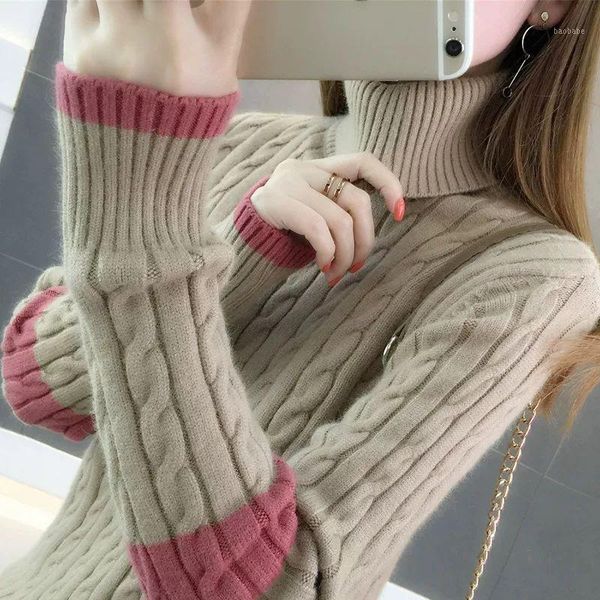 turtleneck sweater women's pullover 2019 autumn and winter new loose base sweater1, White;black
turtleneck sweater women's pullover 2019 autumn and winter new loose base sweater1, White;black