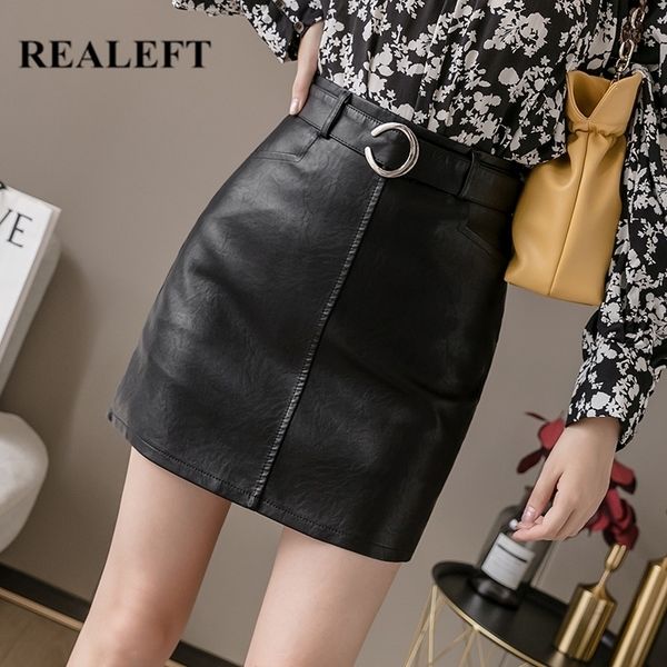 realeft autumn winter black pu leather pencil skirts high waist vintage sashes wrap short skirt female sheath mini skirt 201027
realeft autumn winter black pu leather pencil skirts high waist vintage sashes wrap short skirt female sheath mini skirt 201027