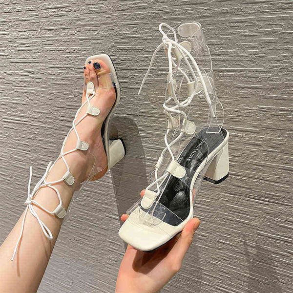sandals fashion transparent square toe high heels cross straps black white chunky heeled sandals roman style women shoes 220304
sandals fashion transparent square toe high heels cross straps black white chunky heeled sandals roman style women shoes 220304