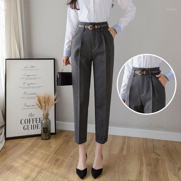 women 2021 spring autumn fashion high waist harem pants female new loose casual pants ladies solid color straight trousers m5531, Black;white
women 2021 spring autumn fashion high waist harem pants female new loose casual pants ladies solid color straight trousers m5531, Black;white