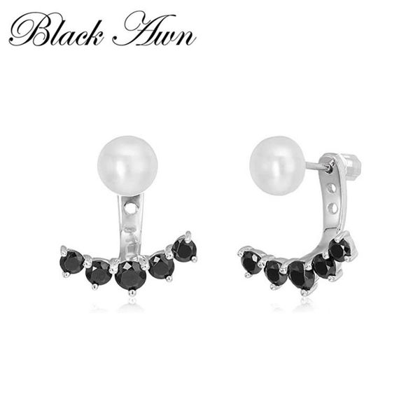 stud birthday present 925 sterling silver jewelry engagement earrings for women party queen black spinel female i183, Golden;silver
stud birthday present 925 sterling silver jewelry engagement earrings for women party queen black spinel female i183, Golden;silver