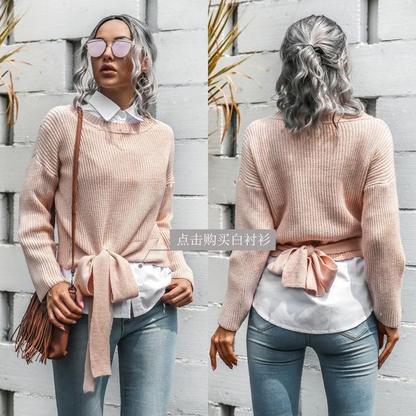 вершины женщины осень зима повседневный bow tie knit solid color круглый шеи перемычки пуловер короткие летучая мышь с длинным рукавом, White;black
вершины женщины осень зима повседневный bow tie knit solid color круглый шеи перемычки пуловер короткие летучая мышь с длинным рукавом, White;black