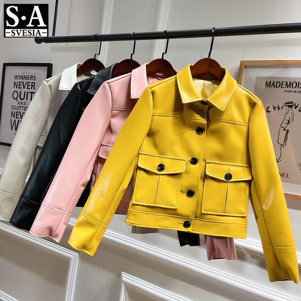 2020 spring faux leather jacket coats women motorcycle black cool pu leather bomber jacket female short lapels ladies outerwear t200908
2020 spring faux leather jacket coats women motorcycle black cool pu leather bomber jacket female short lapels ladies outerwear t200908
