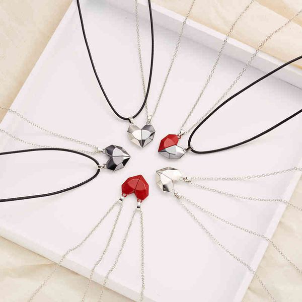 2pcs valentine's day gift magnetic couple necklace lovers distance faceted charm women heart pendant, Silver
2pcs valentine's day gift magnetic couple necklace lovers distance faceted charm women heart pendant, Silver